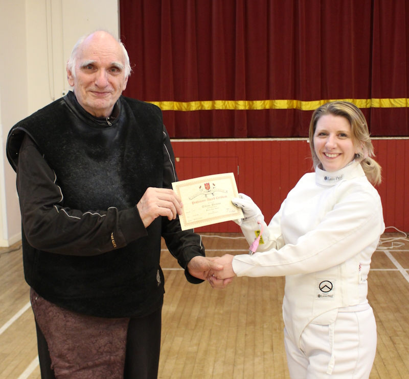 Tif with her Award, presented by Lyndon